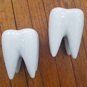 Porcelain 'tooth' Decor, set of 2